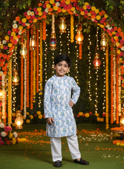 Baby Boy Ethnic Wear Cotton Kurta Payjama Suit (K1053)