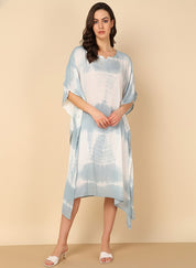 Rayon Hand Dyed Tie Dye Grey Kaftan (W1159)