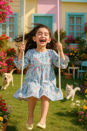 Cotton Printed Frock Dress for Girls (K1032)