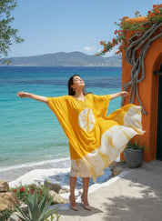 Hand Dyed Loose Fitted Crepe Kaftan Kurta (W1433)