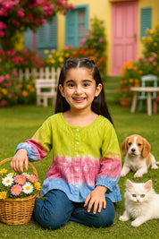 Hand Tie Dyed Shirt for Girls (K1001)