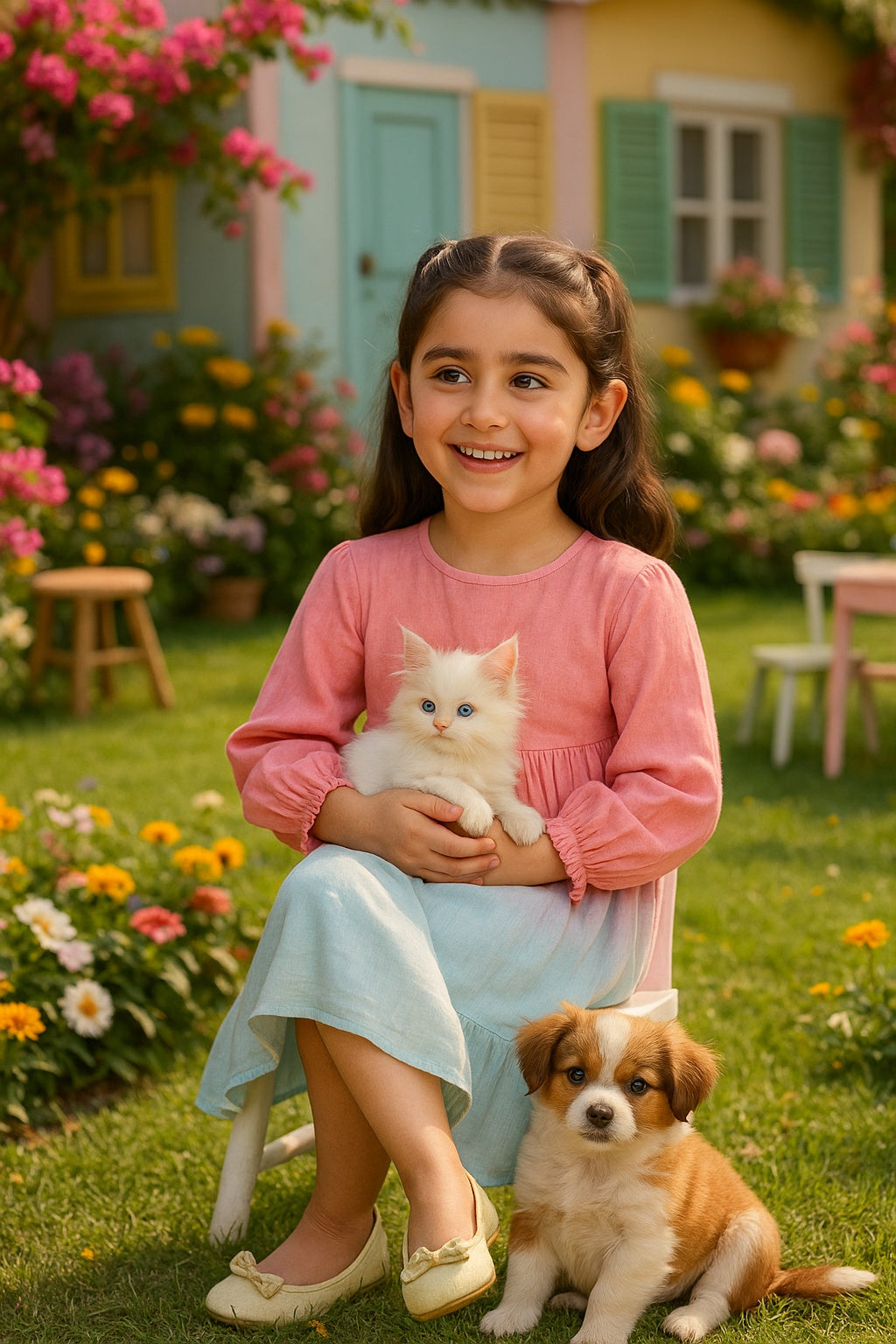 Hand Dyed Rayon Frock Dress for Girls (K1035)