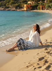 Hand Dyed Loose Fitted Crepe Kaftan Kurta (W1438)