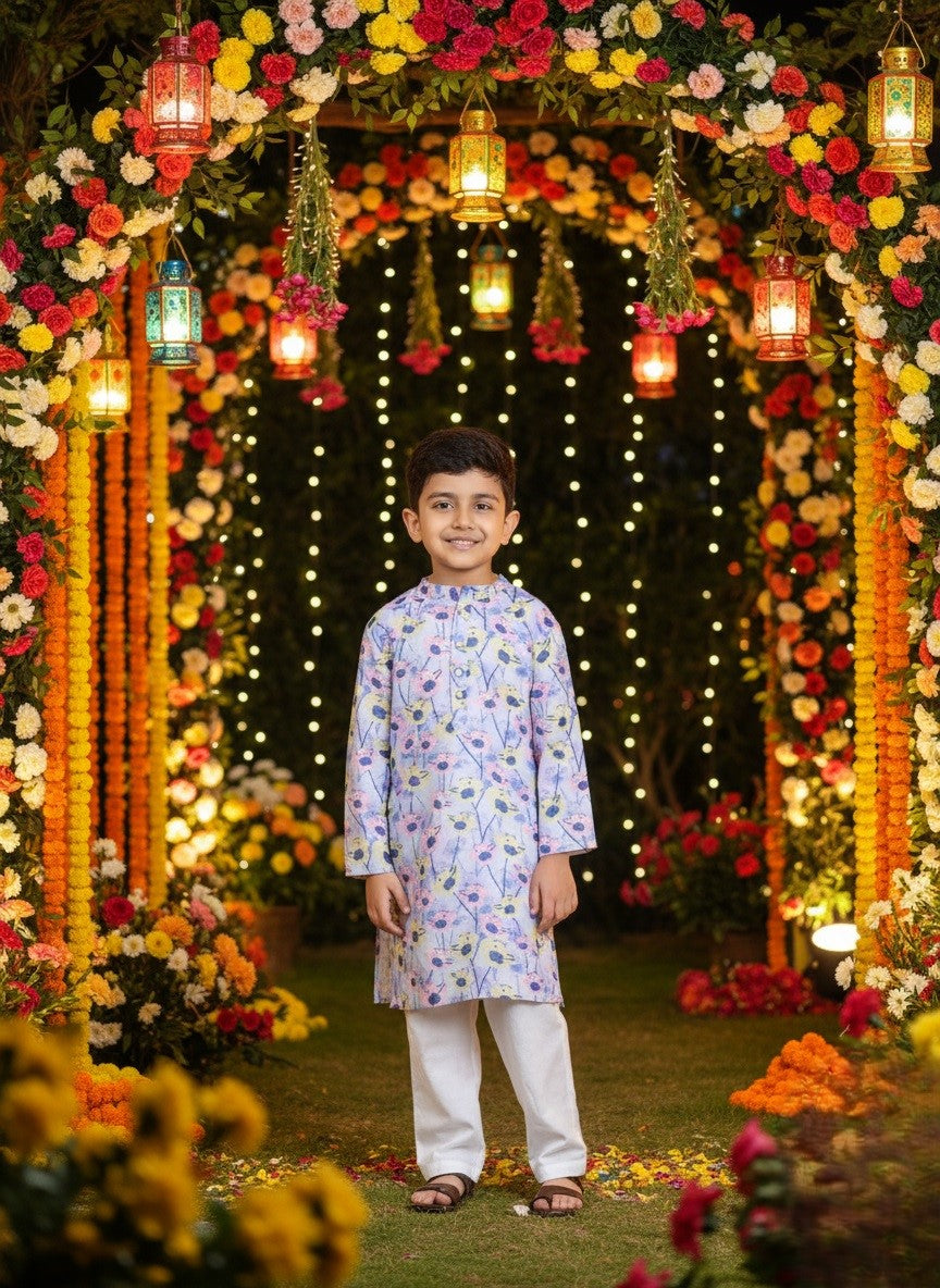 Boy Ethnic Wear Cotton Kurta Payjama Suit (K11082)