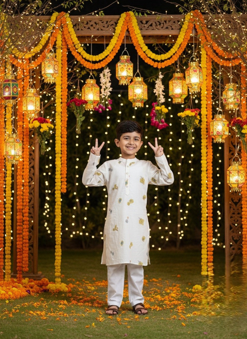 Boy Ethnic Wear Cotton Kurta Payjama Suit (K11086)
