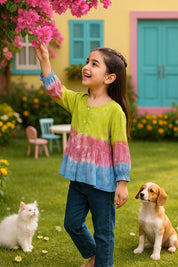 Hand Tie Dyed Shirt for Girls (K1001)