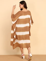 Women Rayon Crepe Tie & Dye Kaftan Dress (W1531)