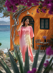 Hand Dyed Loose Fitted Crepe Kaftan Kurta (W1434)