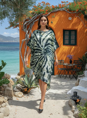 Hand Dyed Loose Fitted Crepe Kaftan Kurta (W1437)