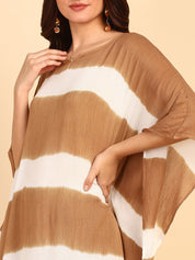Women Rayon Crepe Tie & Dye Kaftan Dress (W1531)