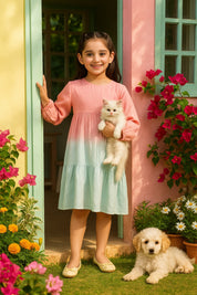 Hand Dyed Rayon Frock Dress for Girls (K1035)