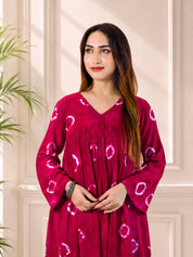 Women Handcrafted Tie & Dye A-Line Dress for Women (W1496)