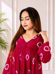 Women Handcrafted Tie & Dye A-Line Dress for Women (W1496)