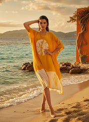 Hand Dyed Loose Fitted Crepe Kaftan Kurta (W1433)