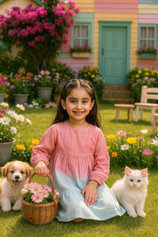 Hand Dyed Rayon Frock Dress for Girls (K1035)