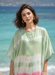 Hand Dyed Loose Fitted Crepe Kaftan Kurta (W1427)