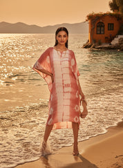 Hand Dyed Loose Fitted Crepe Kaftan Kurta (W1444)