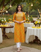 Women Embroidered Printed Rayon Straight Kurta (W1512)