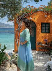 Hand Dyed Loose Fitted Crepe Kaftan Kurta (W1443)