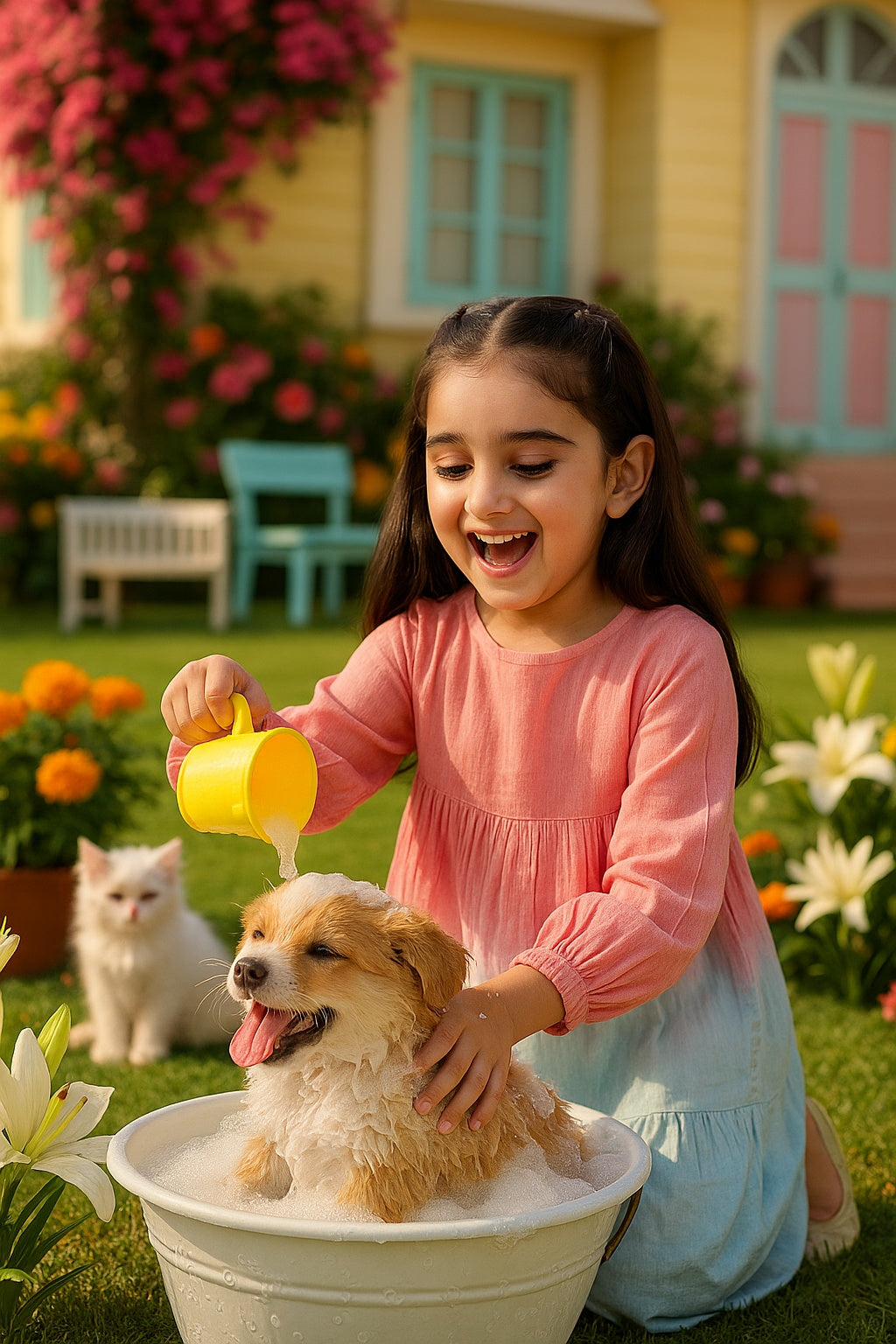 Hand Dyed Rayon Frock Dress for Girls (K1035)