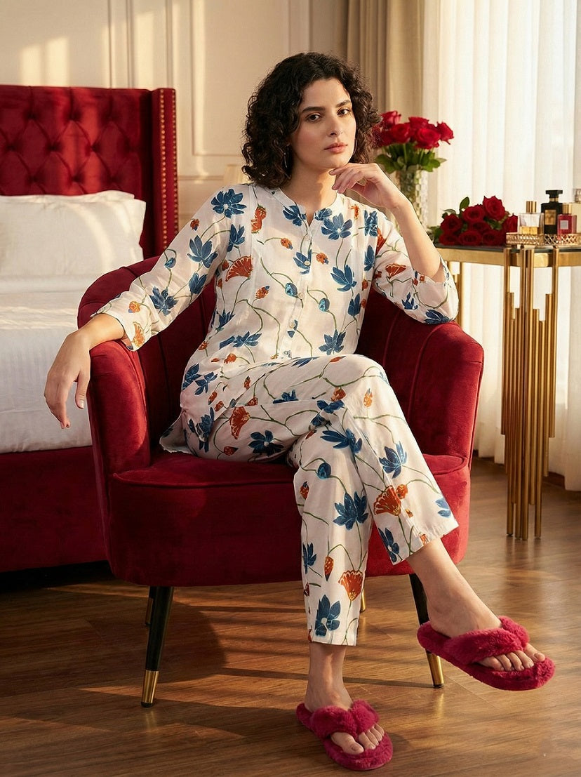 Women Handmade  Cotton Straight Multicolor Co-ord Set (W1615)