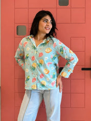 Women Casual Cotton Printed Regular Fit Shirt (W1679)