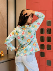 Women Casual Cotton Printed Regular Fit Shirt (W1679)