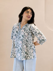 Women Casual Cotton Printed Regular Fit Top (W1681)