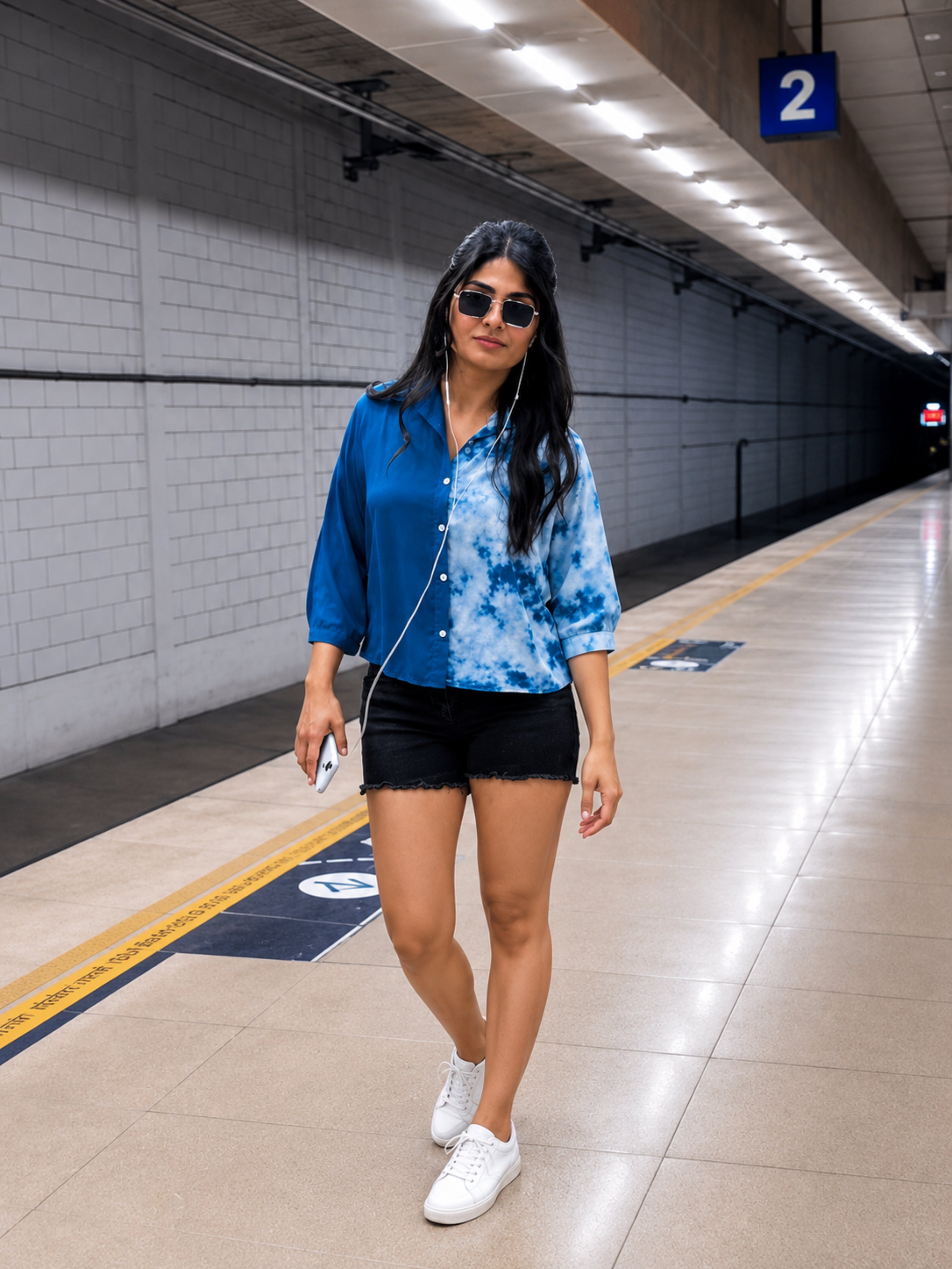 Women Casual Rayon Staple Tie & Dye Relaxed Fit Shirt (W1692)
