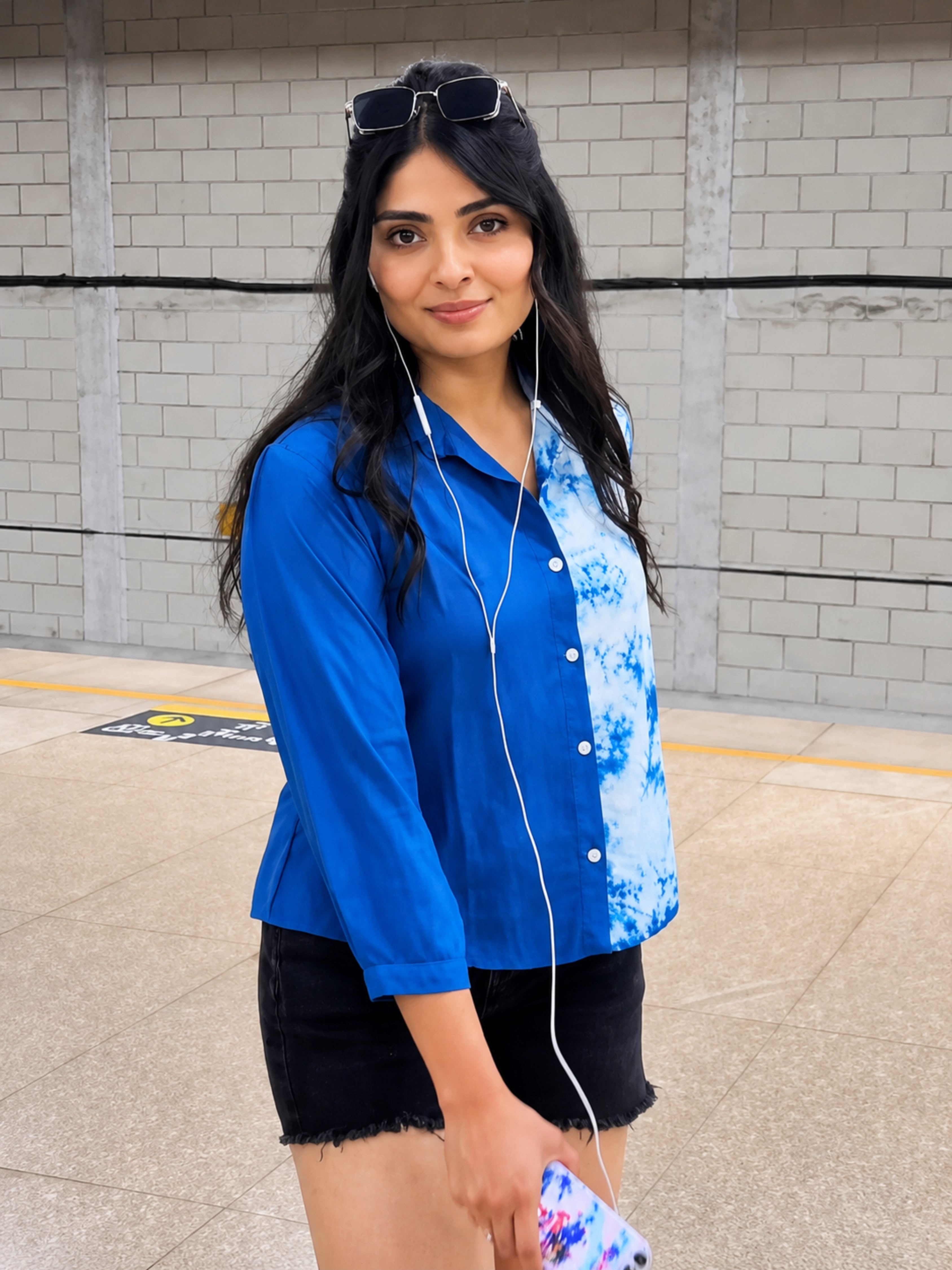 Women Casual Rayon Staple Tie & Dye Relaxed Fit Shirt (W1692)
