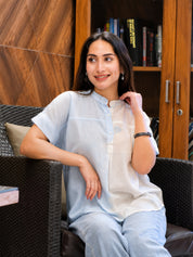 Women Rayon Handcrafted Tie & Dye Casual Regular Fit Top (W1700)