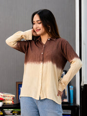Women Rayon Handcrafted Tie & Dye Relaxed Fit Casual Shirt (W1710)