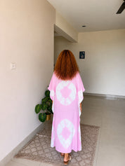 Women Tie & Dye Rayon Crepe Kaftan Dress (W1720)