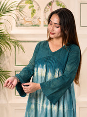 Women Handcrafted Tie & Dye Rayon A-Line Dress (W1731)