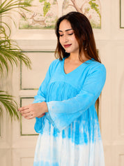 Women Handcrafted Tie & Dye Rayon A-Line Dress (W1733)