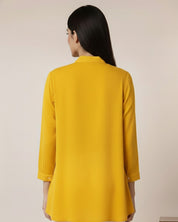 Women Rayon Slub Solid Mandarin Neck Regular Fit Shirt (W1746)