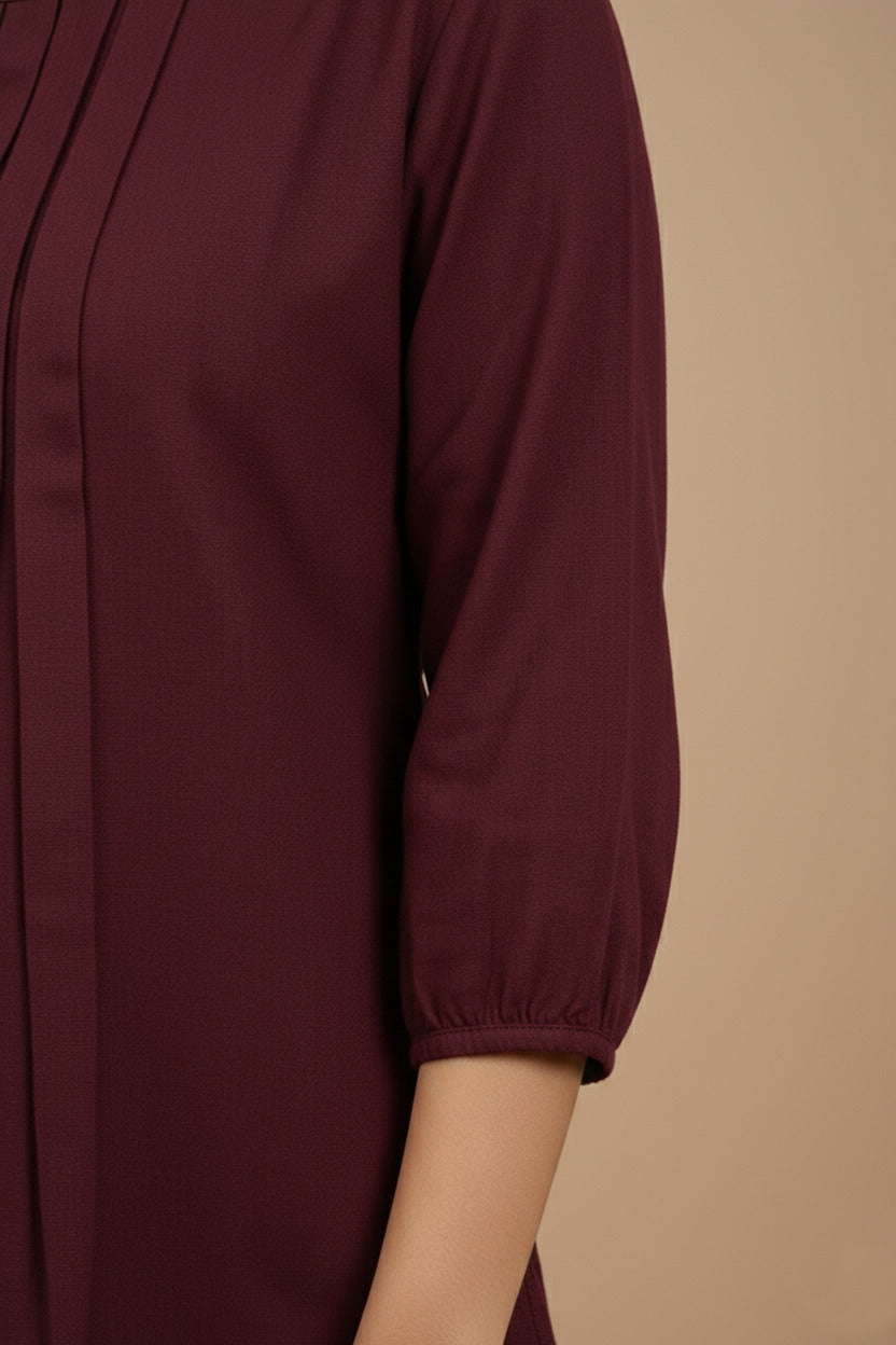 Women Rayon Slub Solid Round Neck Regular Fit Top (W1749)