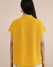 Women Rayon Slub Solid V-Neck Regular Fit Top (W1751)