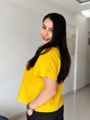 Women Rayon Slub Solid V-Neck Regular Fit Casual Top (W1751)