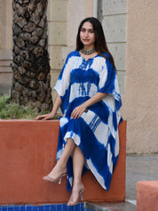 Women Hand Tie & Dye Rayon Crepe Kaftan (W1754)