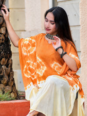 Women Hand Tie & Dye Rayon Crepe Kaftan (W1755)