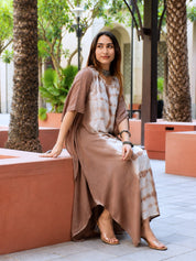 Women Hand Tie & Dye Rayon Crepe Kaftan (W1757)