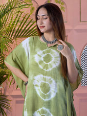 Women Hand Tie & Dye Rayon Crepe Kaftan (W1758)