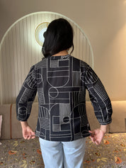 Women Cotton Slub Printed Regular Fit Shirt (W1763)