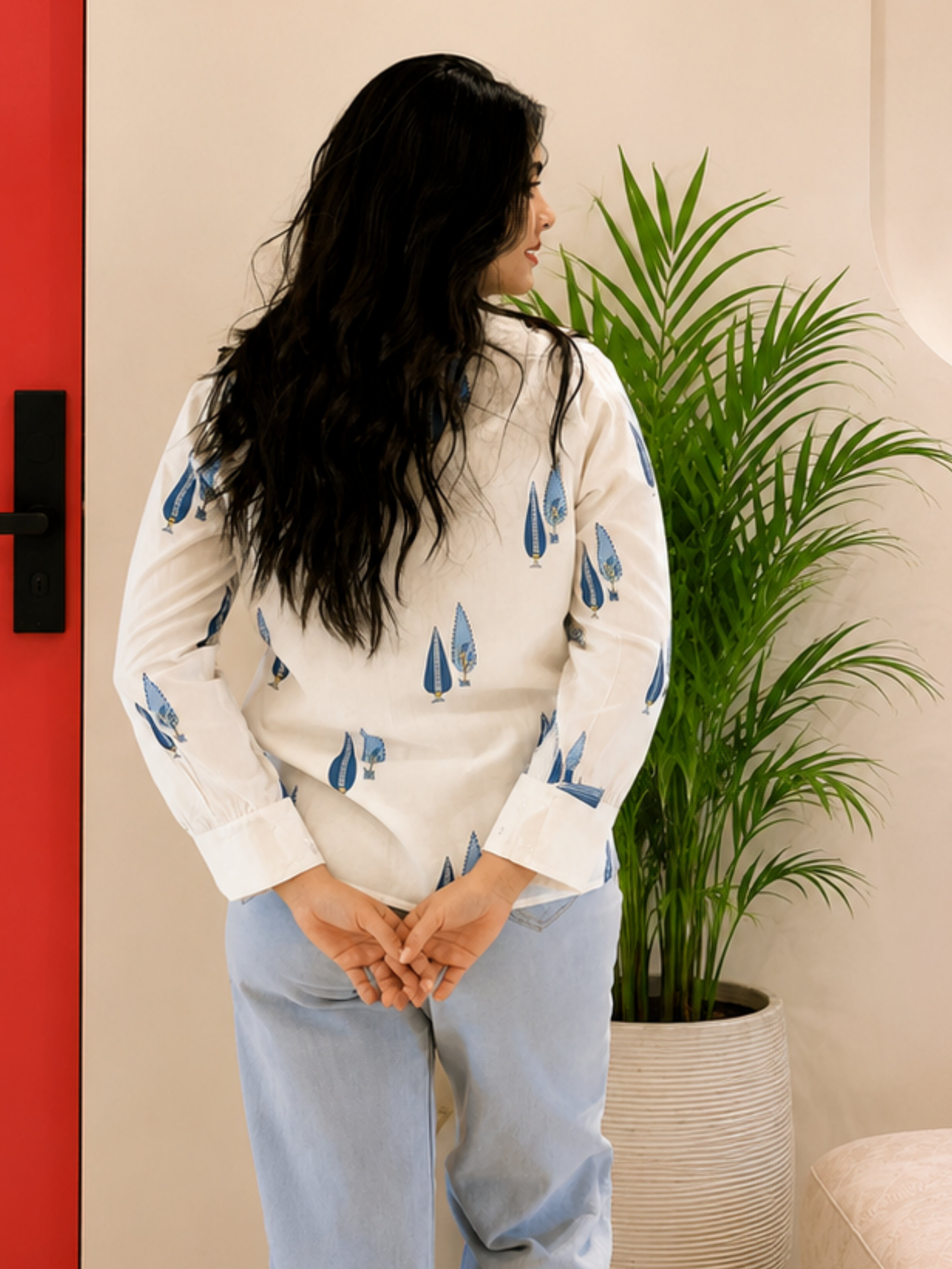 Women Cotton Printed Regular Fit Shirt (W1765)