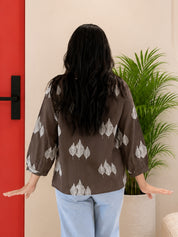 Women Cotton Slub Printed Regular Fit Shirt (W1766)