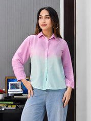 Women Rayon Staple Tie & Dye Casual Regular Fit Shirt (W1773)