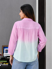 Women Rayon Staple Tie & Dye Casual Regular Fit Shirt (W1773)