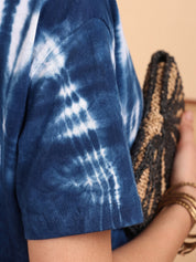 Women Hand Tie & Dye Cotton Casual Round Neck T-shirt (W1781)