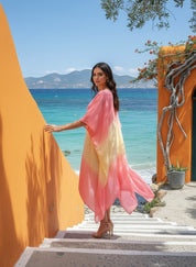 Hand Dyed Loose Fitted Crepe Kaftan Kurta (W1434)